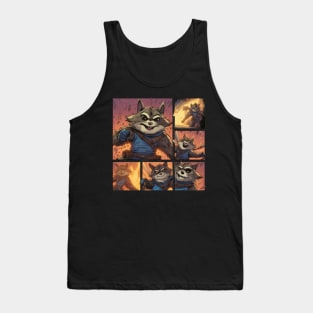 Street Cats need your Support - Vintage Raccoon Comic Cartoon Sticker T-shirt Tank Top